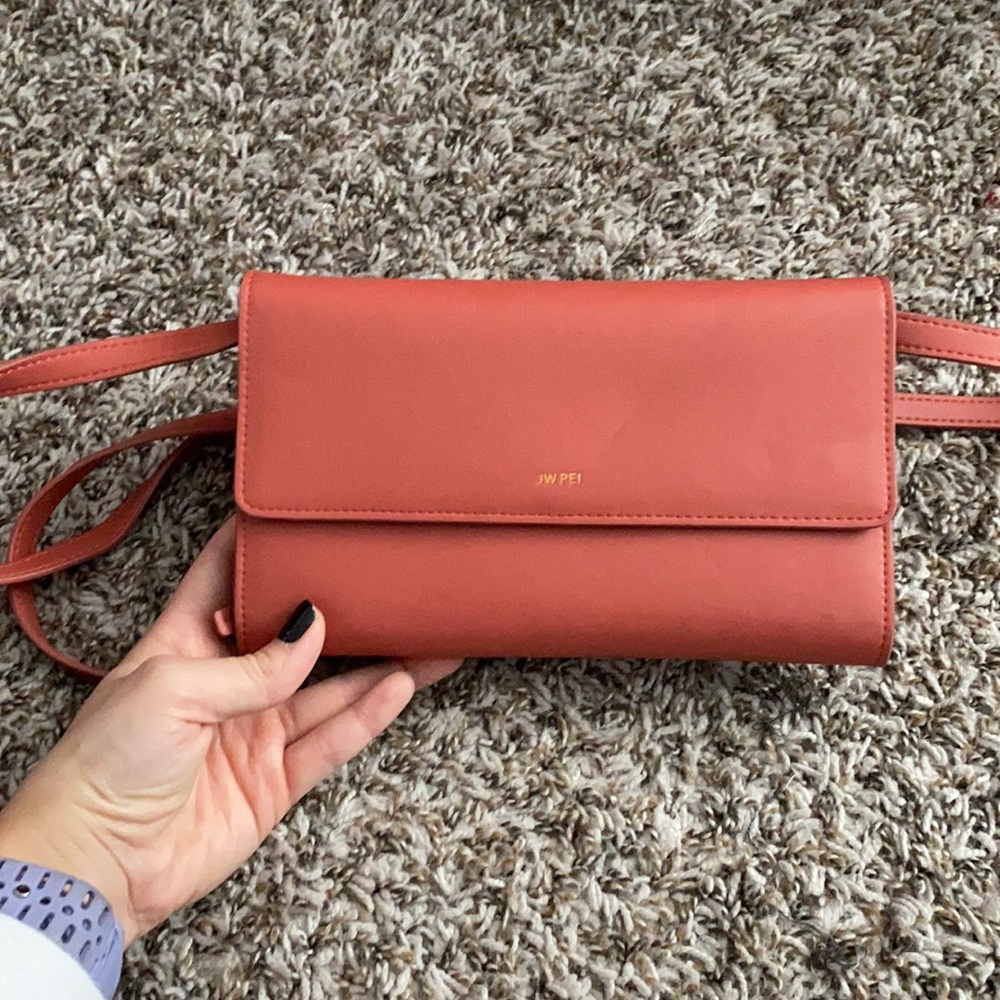 JW PEI rose-pink crossbody multi purse/wallet